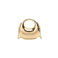 Mini bolso media luna de acrílico con acabado metálico dorado y cadena fina - Dorado