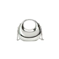 Mini bolso de media luna plateado en acrílico con acabado espejo metálico - Plateado