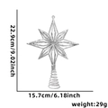 Silver glitter hollow octagonal Christmas tree topper with dimensions 22.9x15.7cm - 22.9x15.7cm / Silver Octagonal Star Tree Topper