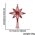 Red glitter Christmas tree topper star with spiral base measuring 22.9cm in height - 22.9x15.7cm / Red Octagonal Star Tree Topper