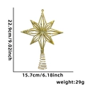 Golden glitter hollowed star tree topper with spring base dimensions 22.9cm x 15.7cm - 22.9x15.7cm / Gold Octagonal Star Tree Topper