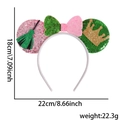 Cerchietto con orecchie di topo in paillettes rosa e verdi per feste di compleanno - Stile Corona Scopa