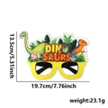 Yellow felt dinosaur party glasses with tropical patterns and dinosaur egg decorations - Brachiosaurus Egg Style (Dinosaur Party Glasses)