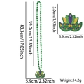 Mardi Gras beaded necklace in purple, gold, green with dimensions and weight specs - Purple Green Gold Mask Style