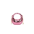 Mini borsa hobo con manico e catena dorata in finitura rosa e viola metallizzato - Rosa