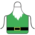 Waterproof Christmas elf apron with green fabric and belt print for holiday cooking - Elf Style Light Green