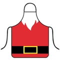 Funny Santa Claus themed waterproof Christmas apron with white beard and black belt design - Red Santa Claus Style