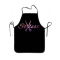 Black stylist apron with purple galaxy scissors logo and waterproof non-woven fabric - Purple Galaxy Stylist Scissors