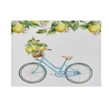 Seasonal kitchen place mat with vintage bicycle and lemon watercolor design - Vintage Bicycle Lemon (Style 15)