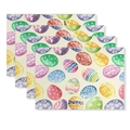 4er-Set Leinen-Tischsets für Ostern mit bunten, handgemalten Aquarell-Eiern - Aquarell Handbemaltes Osterei (Stil-28)