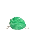 Sac pochette de soirée en acrylique marbré vert émeraude avec chaîne dorée - Vert