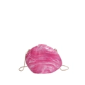 Schicke Abendtasche aus Acryl mit rosa Marmorstruktur und goldener Schlangenkette - Rosa
