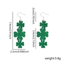 Glinsterende groene klavertje hangoorbellen voor St. Patrick's Day feestdecoratie - Drievoudig Klavertje