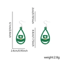 St. Patrick's Day glitter groene leprechaun hoed en klavertje hang oorbellen - Leprechaun Hoed Druppelstijl