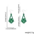 Groene glitter klaver oorbellen voor St. Patrick's Day, afmetingen 5,7 cm x 2,3 cm - Klaver Vierhoekstijl