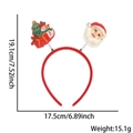 Red Christmas headband with Santa and festive spring figures showing size measurements - Christmas Tree Gift Santa Style