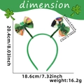 St. Patrick's Day Haarreif mit grünen Schleifen, Wichtelmuster und Kleeblatt - Doppelte Charakter Kleeblatt Schleifen Stil