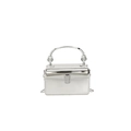 Silberne Abendtasche aus Acryl mit Kettenriemen und Hardcase Box Design für Damen - Stil 2 Silber