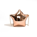 Rose gold star-shaped evening bag with a metallic finish and gold chain shoulder strap - Champagne