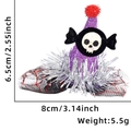 Dettaglio della molletta di Halloween per animali con cappello da strega viola - Stile Cappello da Strega Viola Caramella
