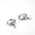Boucles d'oreilles anneaux argentées avec pendentif barre et zircons brillants - Style 06 (Unitaire) / Argent