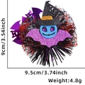 Fermaglio di Halloween per animali con cappello da strega nero e ali di pipistrello viola - Stile Pipistrello con Cappello da Strega