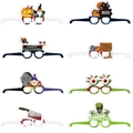 Set di 8 occhiali di carta per Halloween con zucche, fantasmi e motivi spaventosi - Occhiali di Halloween Stile B (Set di 8)