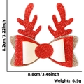 Weihnachts-Rentier-Haarspange mit roter Glitzerschleife für Katzen und kleine Hunde - Rentier Geweih Schleife