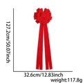Große rote Samtschleife für Weihnachtsbaumspitze mit 127,2 cm Höhe und Messangaben - 33x128cm Rote Beflockungsschleife