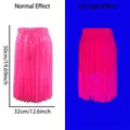 Gonna hula rosa fluorescente alta 50cm con effetto luminoso UV per feste e eventi - Bottoms / Rosa Chiaro Neon