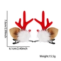 Pair of red Christmas reindeer antler clips for pets with size and weight details - White Hairball Red Antler