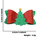 Barrette de Noël à nœud pailleté rouge et vert, accessoire de fête pour animaux - Barrette à cheveux avec nœud sapin de Noël