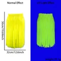 Fluoreszierender gelber 50cm Bastrock für Partys, zeigt Normal- und UV-Lichteffekte - Bottoms / Fluoreszierendes Gelb