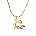 Collana dorata con pendente lettera C, catena a serpente e finitura perlata - Collana Lettera C (LN1640)