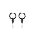 Boucles d'oreilles punk en acier titane noir avec pendentif cône minimaliste - Style 18 (Unitaire) / Noir Pointe