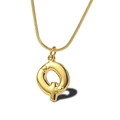 Golden balloon style letter Q pendant necklace with sleek snake chain for women - Letter Q Necklace (LN1640)
