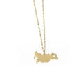 Collar minimalista de oro con colgante del mapa de la URSS y diseño de corazón calado - Mapa de la URSS (5445047774498) / Dorado