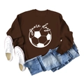 Casual brown crewneck sweatshirt with Game Day football print and white sneakers layout - S / Coffee (White Font)
