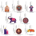 Tabella taglie per ciondoli in legno Diwali e decorazioni per feste tradizionali - Ciondoli in Dischi di Legno Diwali (8 Pezzi/Confezione)