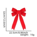 Large red velvet Christmas bow with gold stitched edges measuring 12.6 by 8.86 inches - Locking Edge Flocked Style (23*33cm红植绒蝴蝶结)