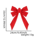 Red flocking fabric Christmas bow decoration for trees, size 33cm by 24cm - Cutting Edge Flocked Style (23*33cm红植绒蝴蝶结)