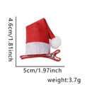 Mini rote Plüsch-Weihnachtsmütze Haarklammer für Kinder 5cm x 4,6cm für Partydekoration - Gefalteter Weihnachtsmützen Stil (圣诞帽折角发夹)