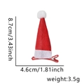 Mini Weihnachtsclip aus Filz mit Maßen 8,7 cm Höhe und 4,6 cm Breite für Kinderpartys - Gerader Weihnachtsmützen Stil (圣诞帽直角发夹)