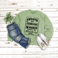 Flat lay of sage green sweatshirt with Tennessee lyrics, jeans and white sneakers - Olive Green (Black Font)