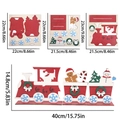 DIY wooden Christmas train puzzle with Santa and snowman figures, red and green 40cm display - Red Santa Train with Wreath Letters