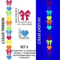 Neon Schmetterling und Herz Filzbanner mit UV-Leuchteffekt für Partydekorationen - Neon Herz Schleife Stil