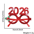 Sparkly red 2026 New Year decorative glasses with festive white snowflake accents - Red Berry 2026