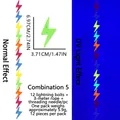 Neon lightning bolt felt banner set with UV glow effect for party wall decorations - Neon Lightning Style