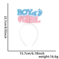 Gender Reveal Haarreif mit Boy or Girl Schriftzug in Rosa und Blau für Babypartys - Boy or Girl Buchstaben Stil