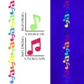 3m fluorescent music note felt banner for party backdrop in normal and UV light - Neon Music Note Style